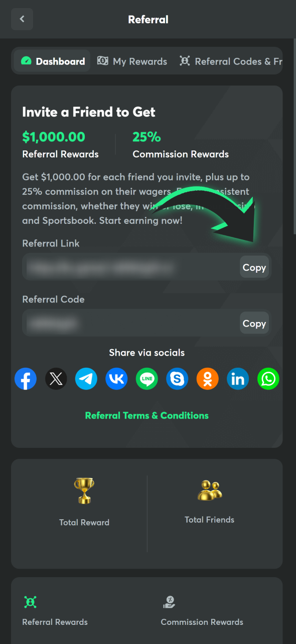 Find affiliation links at Refer BC Game page.