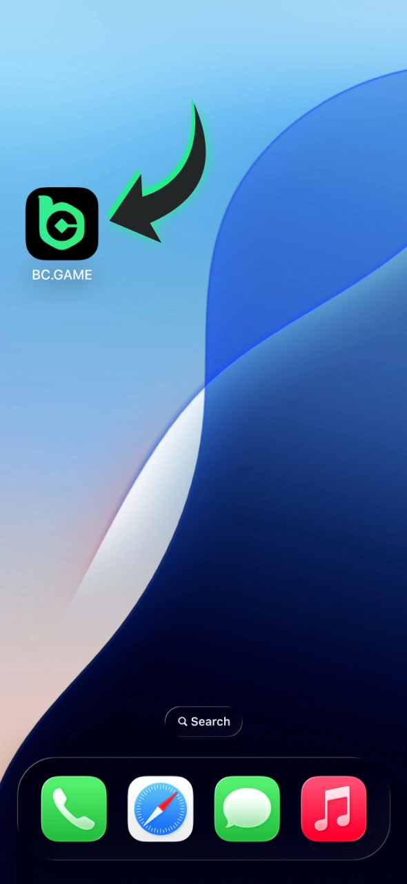 Find downloaded BC game iOS app on your homescreen.