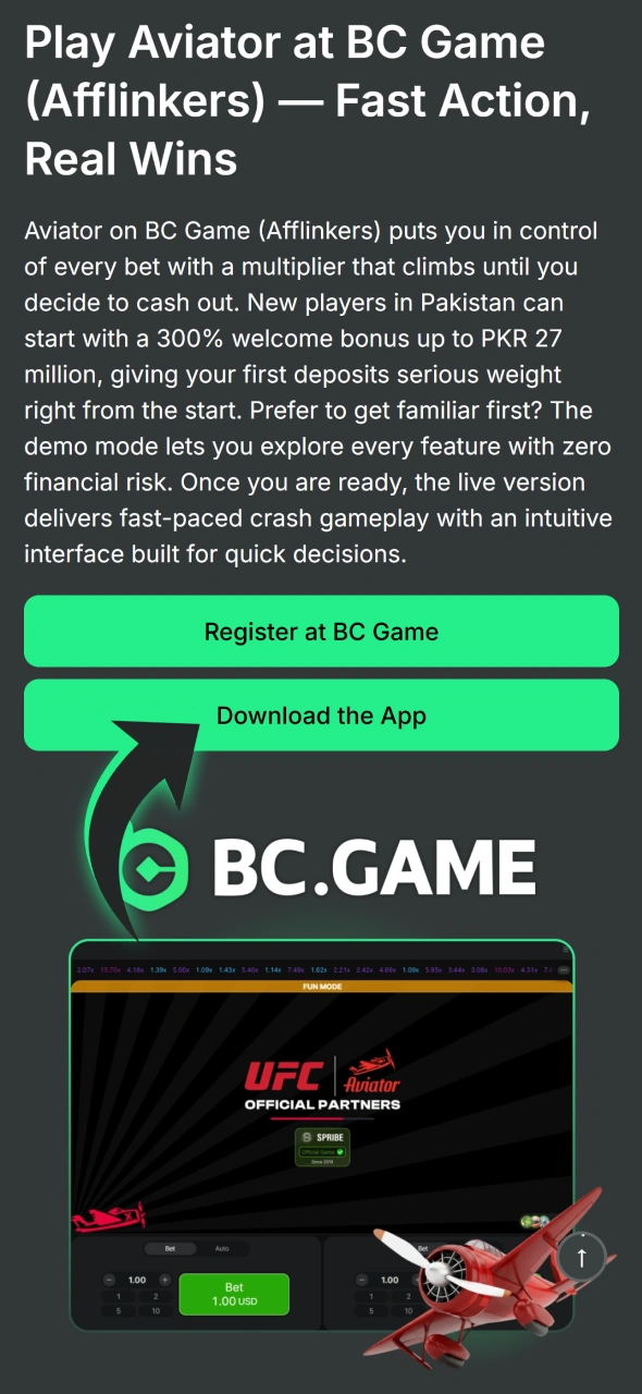 Click this button to get Aviator BC Game iOS app.