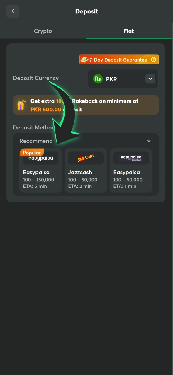 Make a deposit to play Aviator at BC Game.