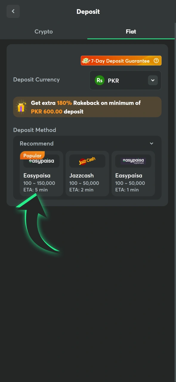 Make deposit to get BC Game bonus.