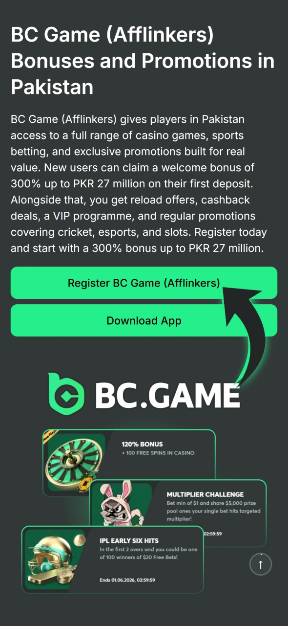 Click this button to join BC Game and get bonuses.