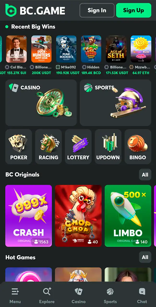 Access the main BC Game homepage easily.